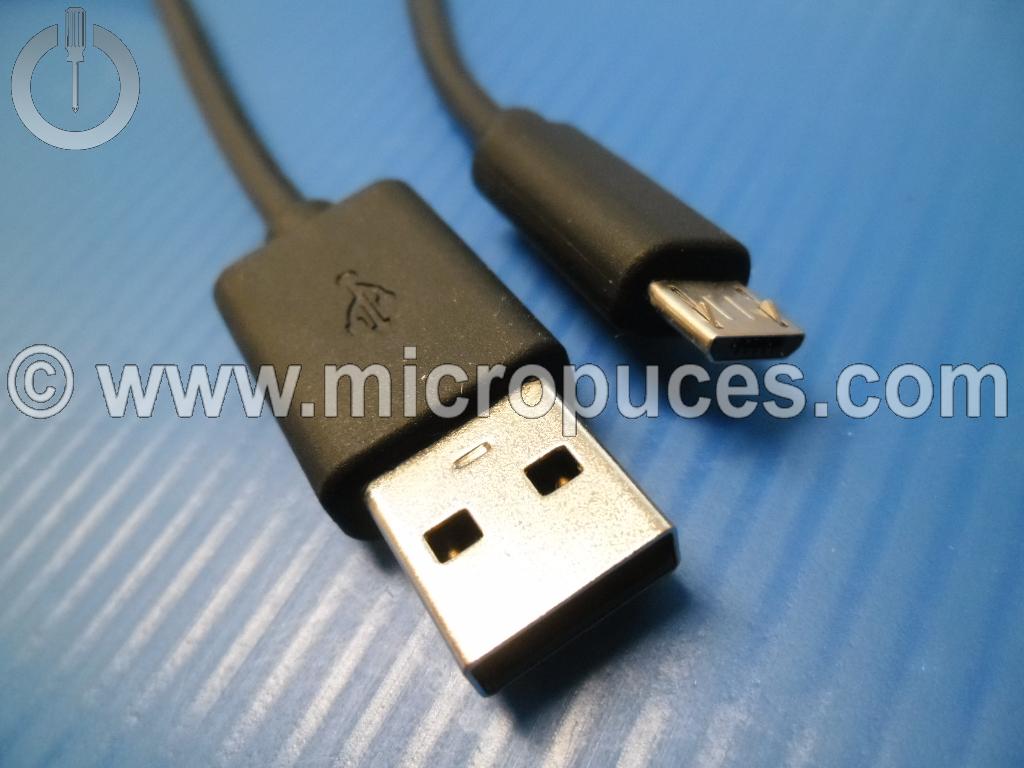 Cable * NEUF * de synchronisation micro USB noir 1m pour tablette ou smartphone