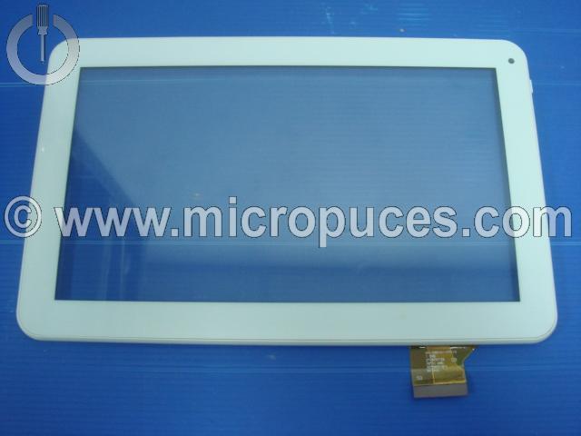 Vitre tactile blanche pour tablette 10,1" (nappe large 50 pin courte)
