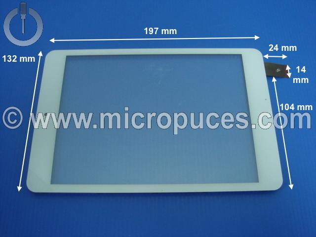 Vitre tactile * NEUVE * blanche pour tablette 7,8" pouces (50 pin)