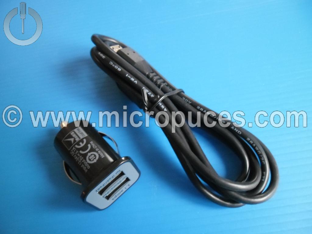 * Chargeur Allume cigare USB 5V 3.1A pour tablettes et smartphones