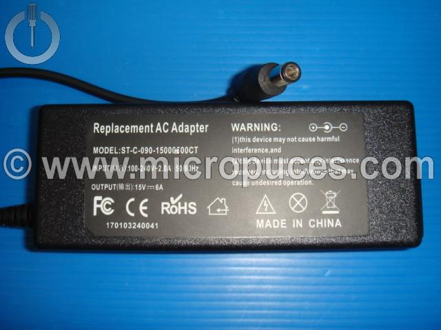 Chargeur * NEUF * Alimentation 15V 6A de remplacement pour TOSHIBA