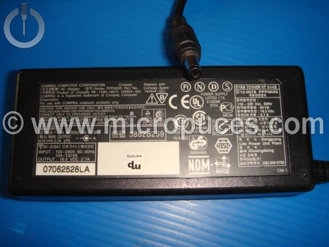 Chargeur Alimentation 18.5V 2.7A pour HP COMPAQ