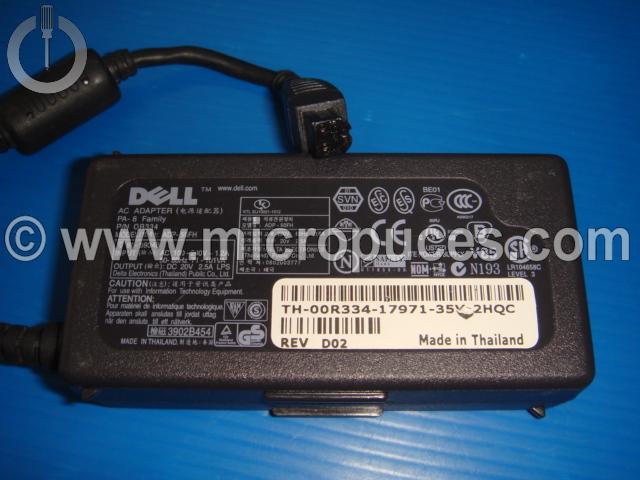 Chargeur Alimentation 19V 2.5A pour DELL PA-8