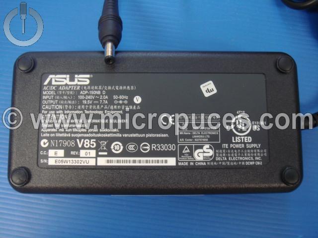 Chargeur alimentation 19.5V 7.7A pour Asus G53 / G73