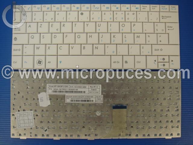 Clavier * NEUF * AZERTY blanc pour ASUS 1005HA 1008HA