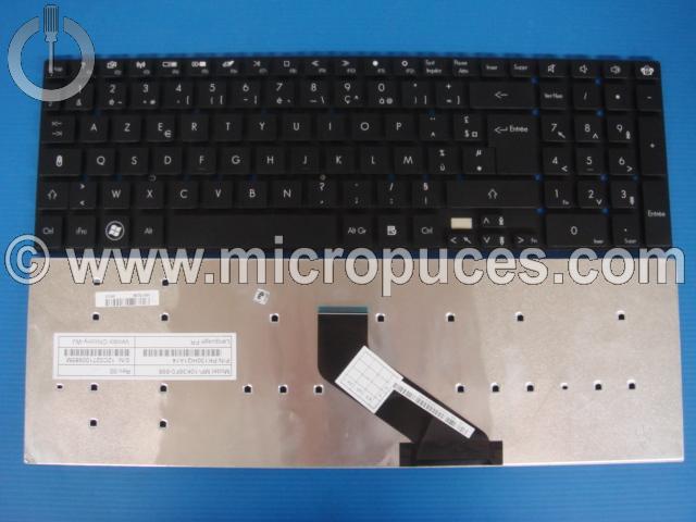 Clavier noir AZERTY pour PACKARD BELL EasyNote TS / LS / LV / TV