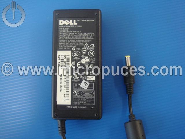 Chargeur Alimentation 19V 3.16A pour DELL PA-16