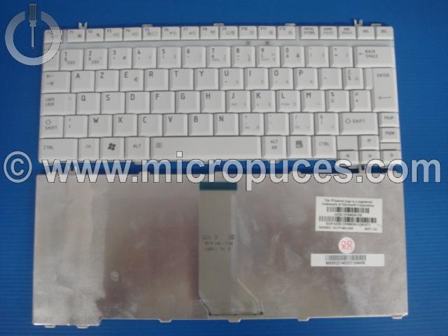 Clavier * NEUF * AZERTY blanc pour TOSHIBA Portégé M800