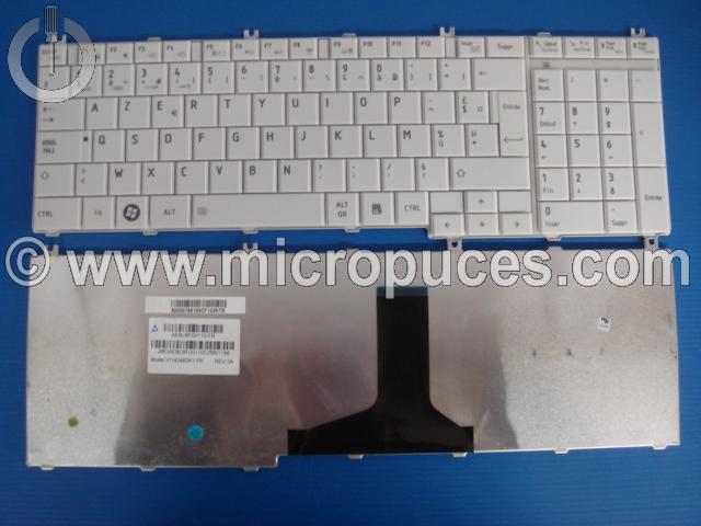 Clavier NEUF AZERTY blanc pour TOSHIBA Satellite L750 C660 L770