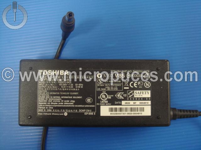 Chargeur Alimentation 15V 6A Pour TOSHIBA