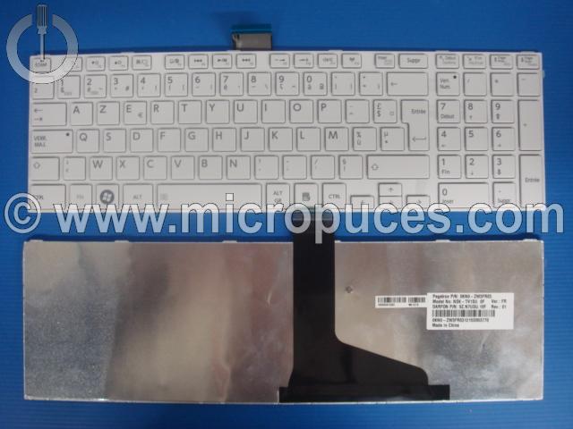 Clavier AZERTY blanc pour TOSHIBA Satellite C855 L850