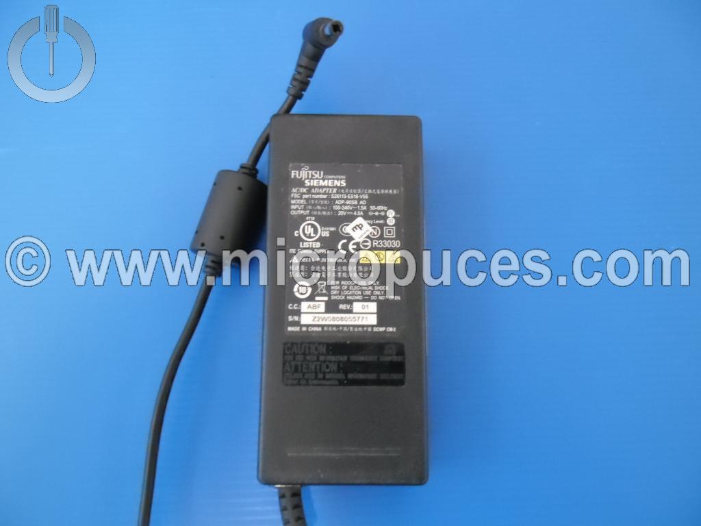 Chargeur Alimentation 20V 4.5A Pour Fujitsu ou Packard Bell