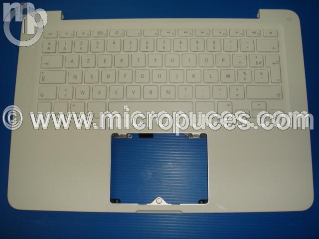 Clavier AZERTY + coque suprieure pour APPLE Macbook Unibody blanc 13.3