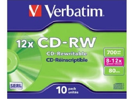 CDRW Verbatim 700MB X10