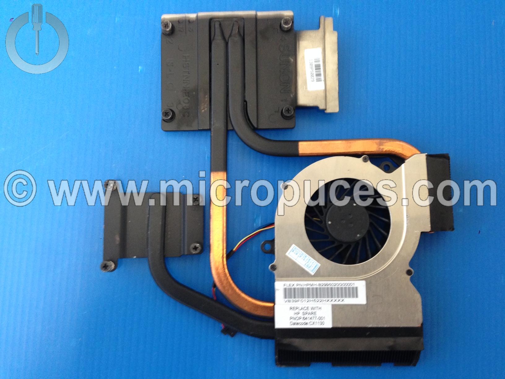 Radiateur + ventilateur CPU pour HP DV6 641477-001
