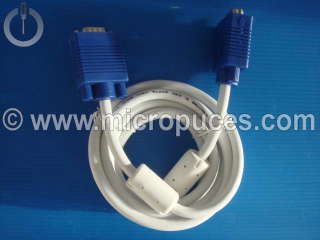 Câble VGA * NEUF * 1.8M blanc