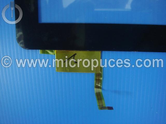 Vitre tactile noire pour tablette 10,1" (nappe étroite 6 pins)