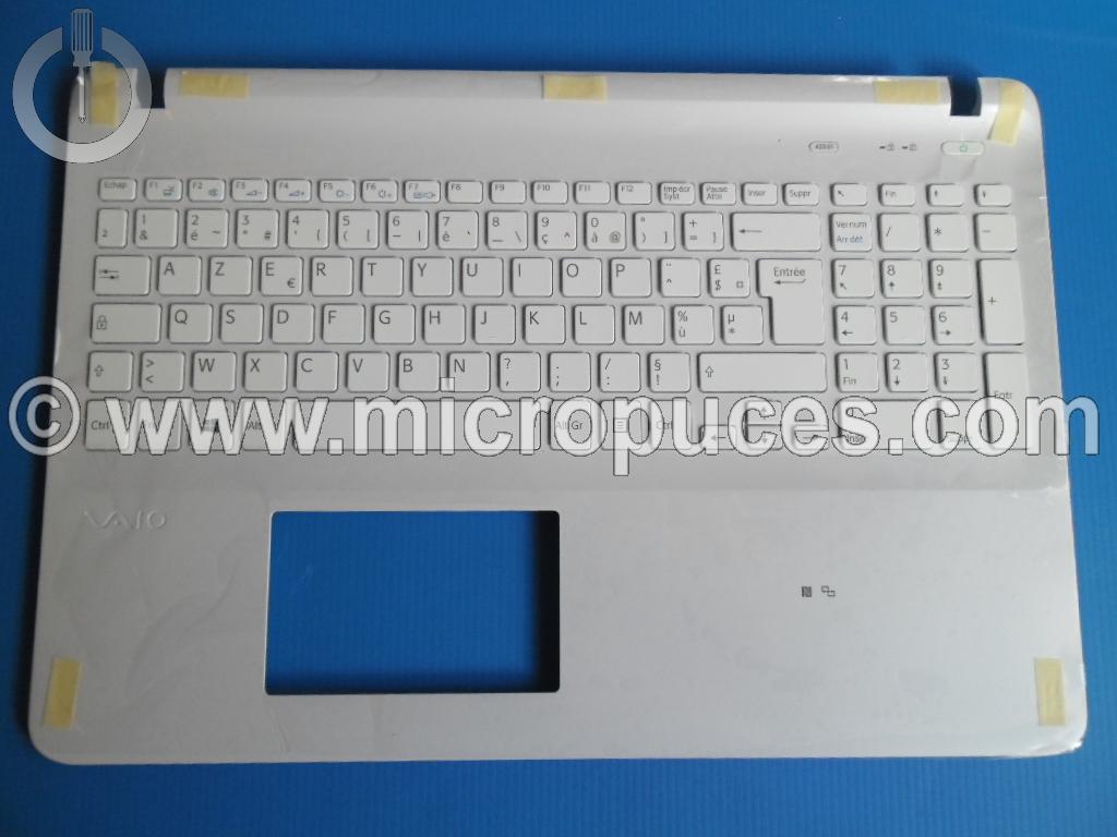 Clavier + plasturgie de dessus blanche AZERTY pour SONY SVF1521