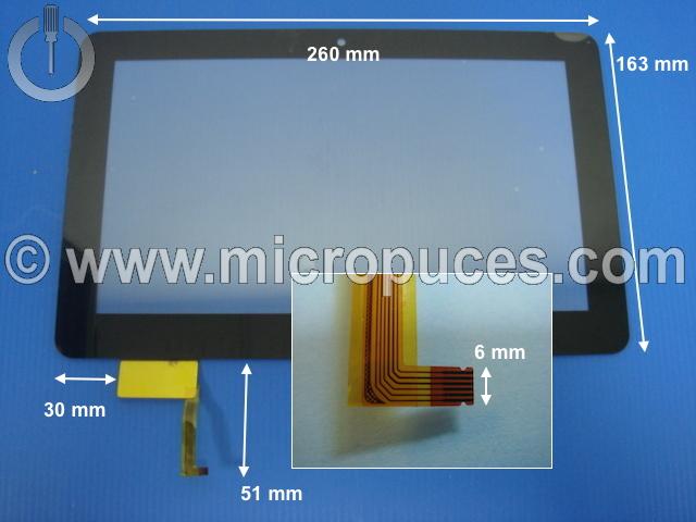 Vitre tactile * NEUVE noire 10,1" KP Touch 300-L3917A-E00 (6 pins)