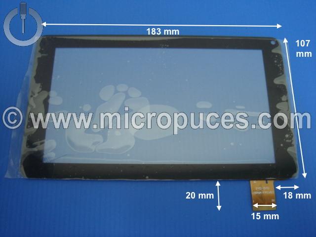 Vitre tactile noire pour tablette Memup Slidepad 704CE (30 pin)