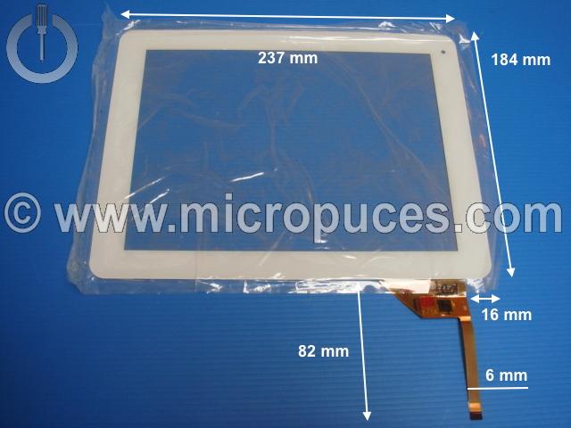 Vitre tactile * NEUVE * blanche 9,7" pouces 12 pin YTG-P97002-F1 ( version 1 )