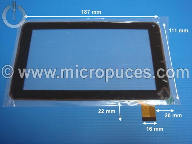 Vitre tactile noire pour tablette 7" pouces (30 pin)