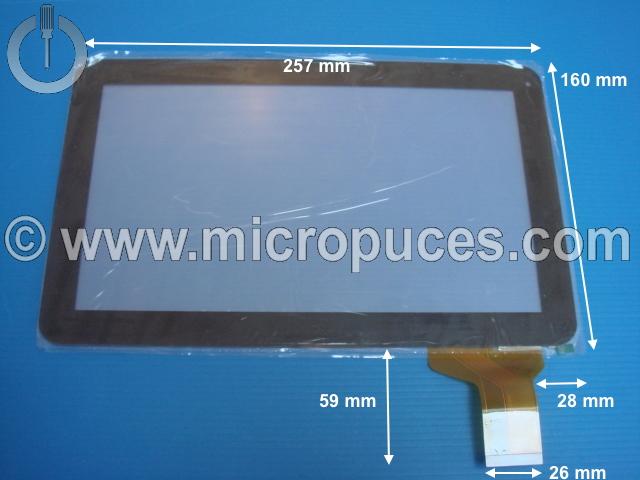 Vitre tactile noire pour tablette 10,1" pouces (50 pin longue)