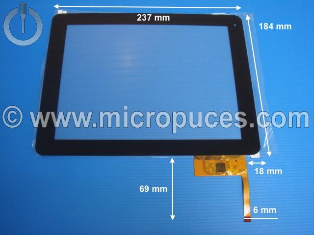 Vitre tactile * NEUVE * noire 9,7" pouces 12 pin DPT 300-L4567K-B00  ou compatible