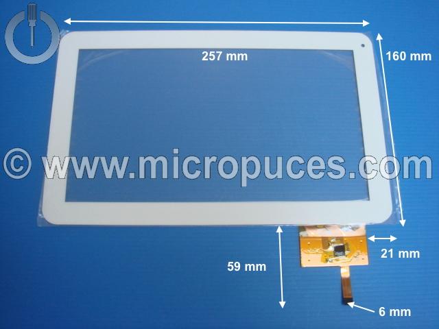 Vitre tactile * NEUVE * blanche 10,1" 300-N3765A-C00 (12 pin)