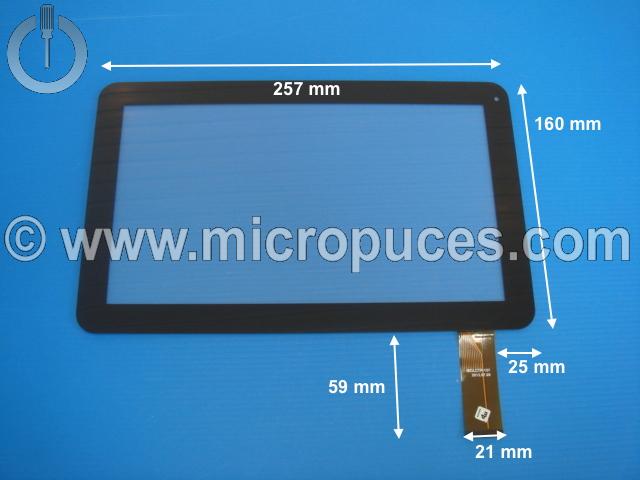 Vitre tactile noire 10,1" pouces MGLCTP-157 ou compatible (40 pin)