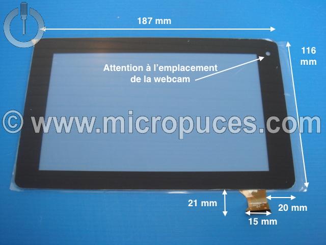 Vitre tactile * NEUVE * noire pour tablette 7 pouces (30 pin) - version 116mm