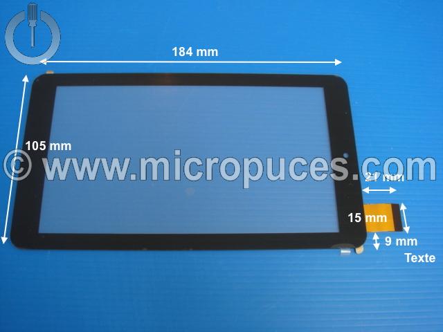 Vitre tactile * NEUVE * noire 7" pouces XCL-S70040A-FPC1.0 (30 pin latéral)