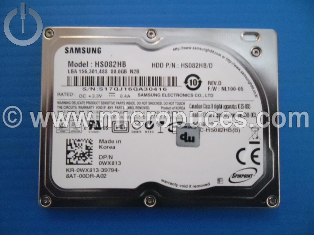 Disque dur IDE 1.8" ZIF SAMSUNG HS082HB 80 Go