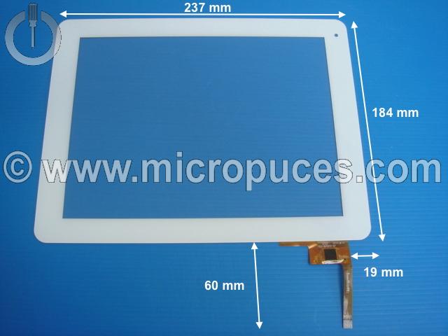 Vitre tactile * NEUVE * blanche 9,7" pouces 12 pin QSD E-C97003-06 ou compatible