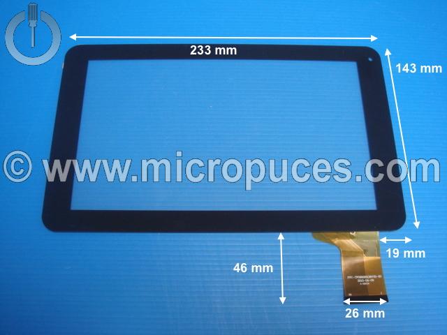 Vitre tactile noire 9" pouces 50 pin FPC-FC090S098(D90)-00 ou compatible