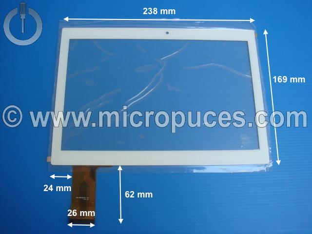 Vitre tactile blanche pour ARCHOS 101b Platinum