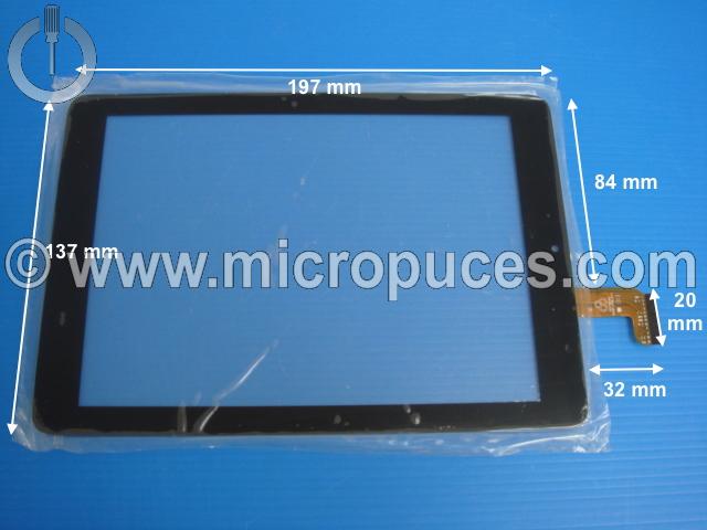 Vitre tactile noire 7.85" pouces 40 pin RS8F195S_V1.1