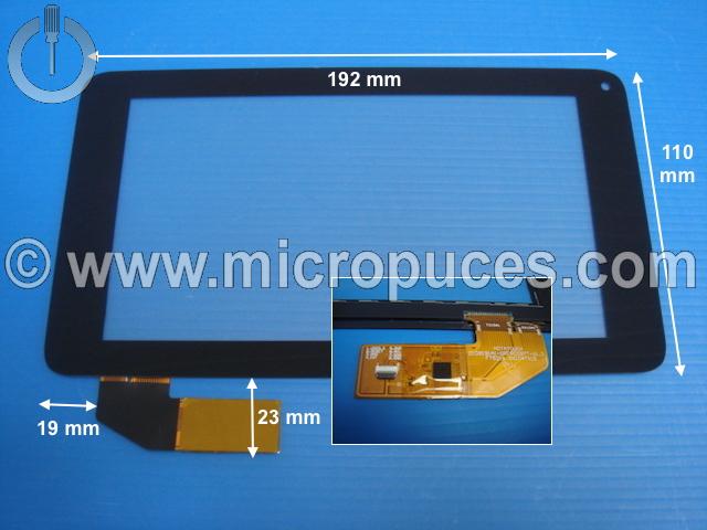 Vitre tactile  noire 7" pouces HXC0136BM-7048-1 ou compatible