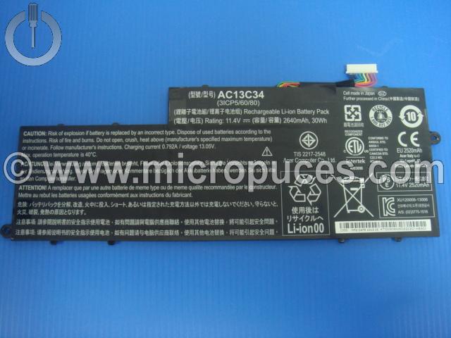 Batterie AC13C34 d'origine pour ACER