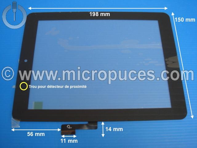 Vitre tactile noire FPC-CTP-0800-029-3 pour tablette 8" pouces (51 pin) 150 mm