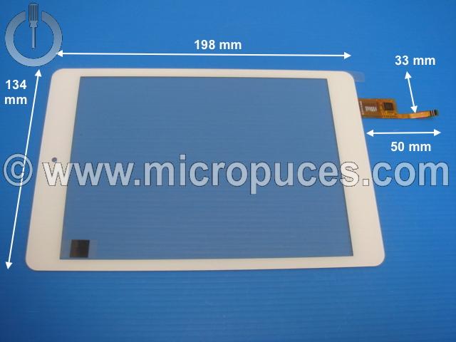 Vitre tactile * NEUVE * blanche 7.85" pouces 12 pin 078075-01A-V2