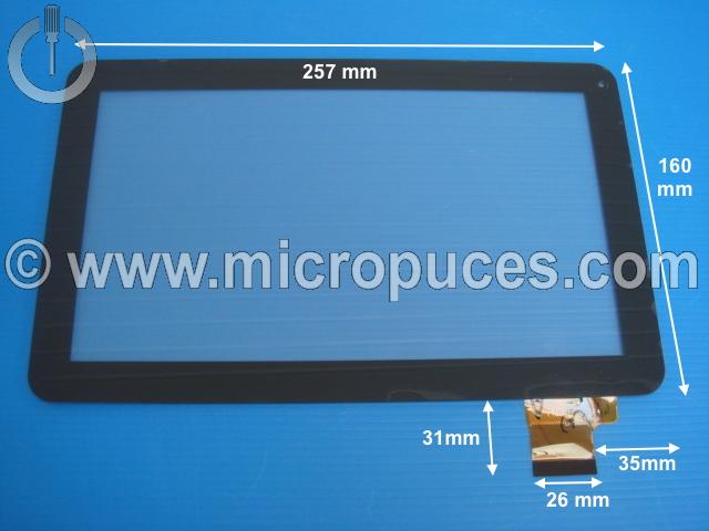 Vitre tactile noire pour 10,1" pouces YTG-P10019-F4 (50 pin)