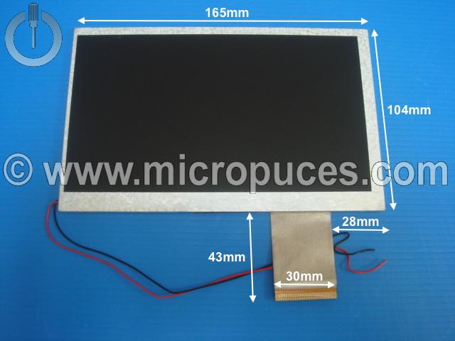 Dalle LED 7" nappe 60 pins 165 x 104 x 3 mm
