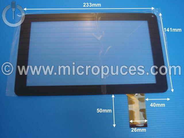 Vitre tactile * NEUVE * noire 9" (50 pin) 0PD-TPC0042