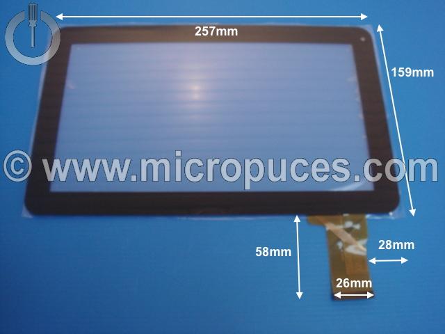 Vitre tactile noire 10,1" pouces XN1338V1 50 pin