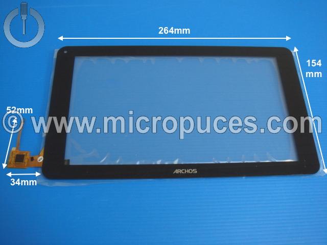 Vitre tactile noire pour ARCHOS 101b Neon 101c Neon