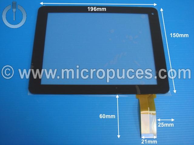 Vitre tactile * NEUVE * noire pour tablette 8" pouces ZP9189-8 (40 pin)