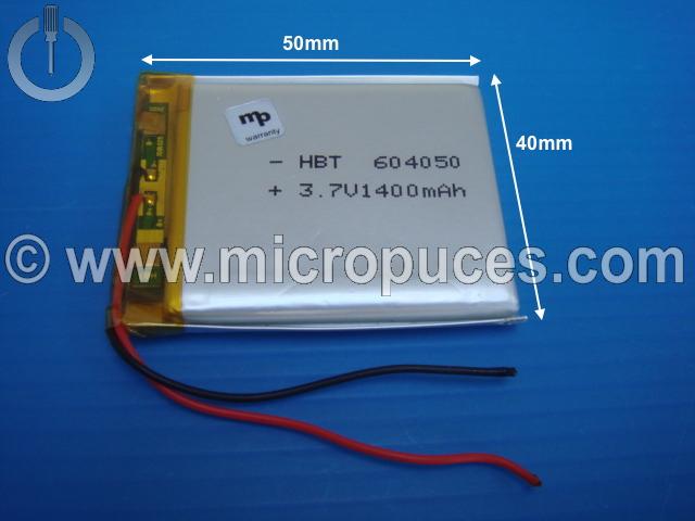 Batterie d'origine pour tablette 3,7v 1400mAh (50 x 40)