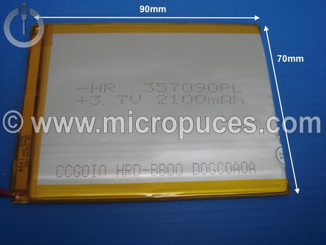Batterie d'origine pour tablette 3,7v 2100mAh (90 x 70)