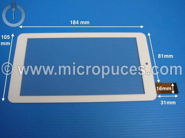 Vitre tactile * NEUVE * blanche 7" pouces XN1318V1 (30 pin latral crois)